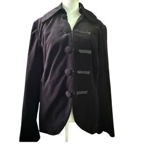 Active Seller! Newport News Jeanology Velvet Blazer Size 10 Vintage Y2K Jacket